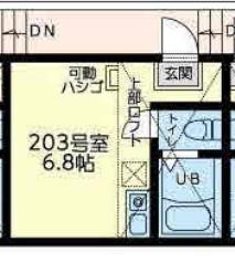 ユナイト小机アペリティフ(ワンルーム/2階)の間取り写真
