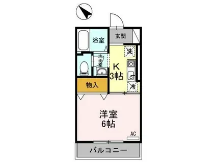 セジュール セト(1K/1階)の間取り写真