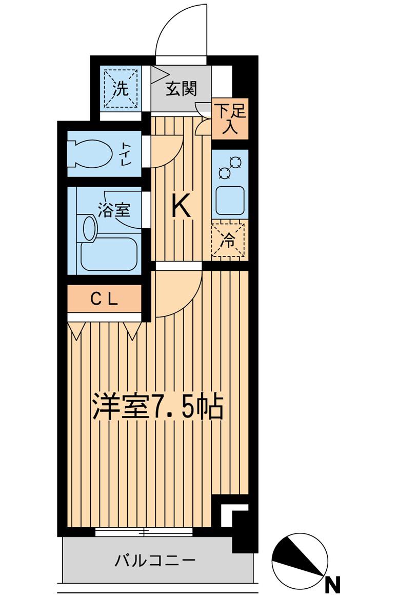 JC西馬込(1K/1階)の間取り写真