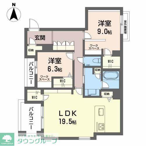 フォレスト覚王山通(2LDK/4階)の間取り写真