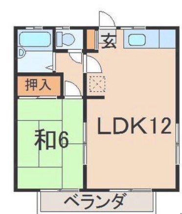 カーサスミキ(1LDK/2階)の間取り写真