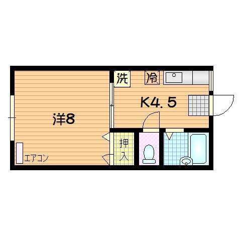 コンフォートフラッツ1ST(1K/2階)の間取り写真