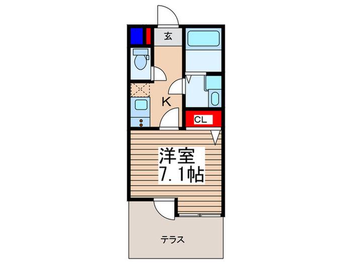 NOARK緑町(1K/1階)の間取り写真