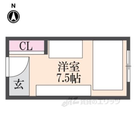 GOODROOMRESIDENCE奈良(ワンルーム/2階)の間取り写真