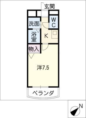 SUNPISCES(1K/4階)の間取り写真