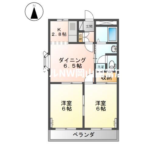 サンライズ1番館(2DK/3階)の間取り写真