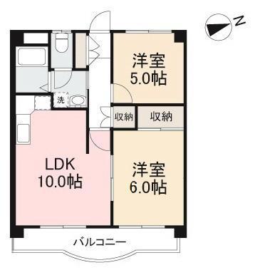 リビエール楠上(2LDK/3階)の間取り写真