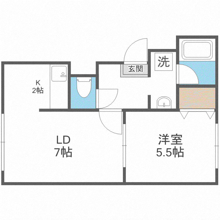 イーグルサウス17B(1LDK/2階)の間取り写真