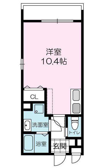 スリールS(ワンルーム/2階)の間取り写真
