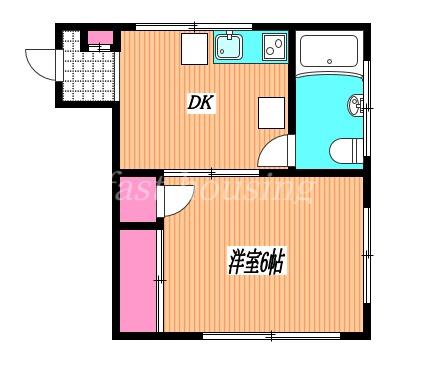 三協ビル(1DK/4階)の間取り写真