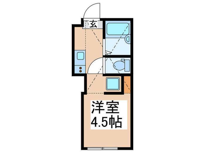 プライムテラスこどもの国(ワンルーム/1階)の間取り写真