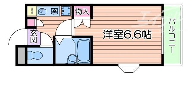リバーサイド12号館(1K/4階)の間取り写真