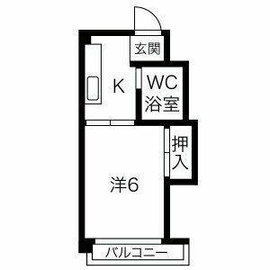 ドルフ千代田(1K/3階)の間取り写真