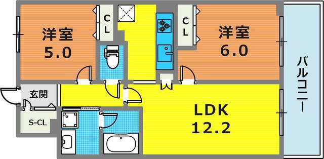 アーバネックス元町通(1SLDK/3階)の間取り写真