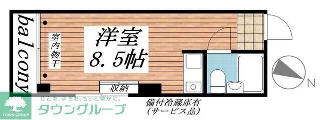 アヴァンス(ワンルーム/2階)の間取り写真