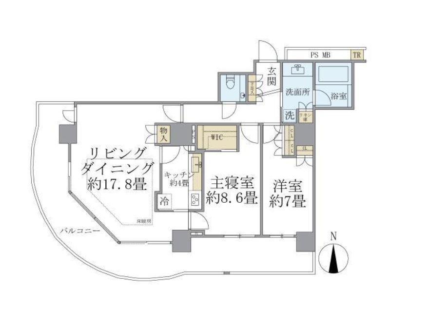 BRILLIA TOWER大崎 ブリリアタワー大崎(2LDK/18階)の間取り写真