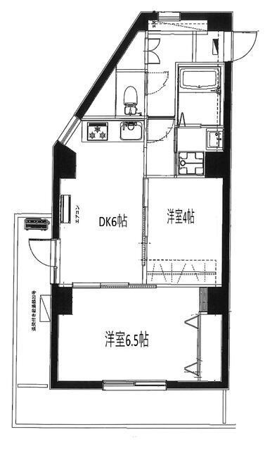 朝日北千束マンション(2DK/3階)の間取り写真
