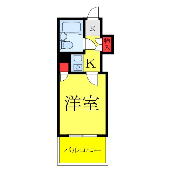 グリーンビレッジ(1K/3階)の間取り写真