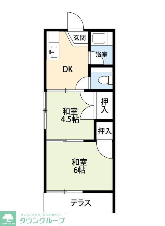 たけみコーポ(2DK/1階)の間取り写真