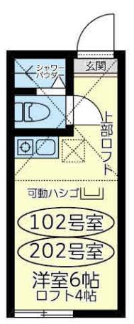 ユナイト保土ヶ谷オアシスドリーム(ワンルーム/2階)の間取り写真