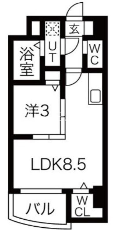 SEST新大阪(1LDK/9階)の間取り写真