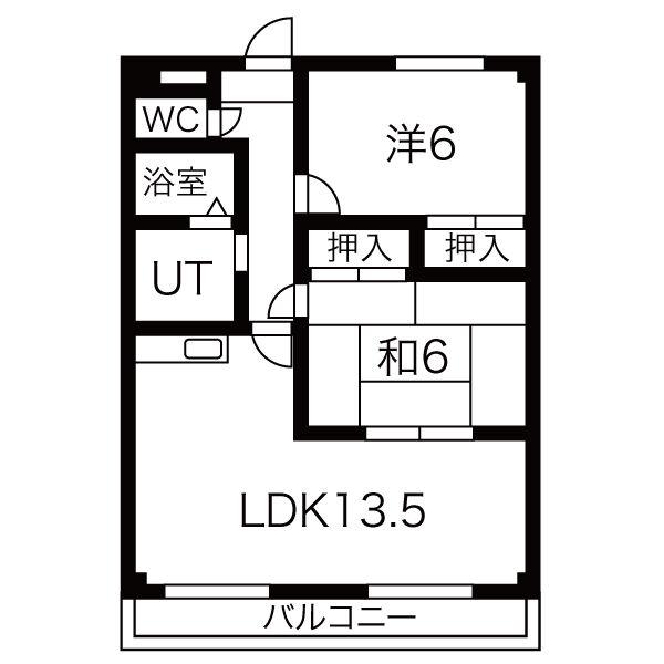 グレースコート(2LDK/2階)の間取り写真