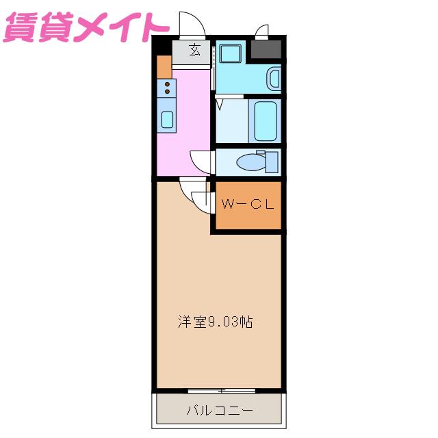 S-FORT鈴鹿(1K/14階)の間取り写真