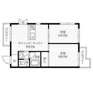 メゾン ド レグルス(2DK/1階)の間取り写真