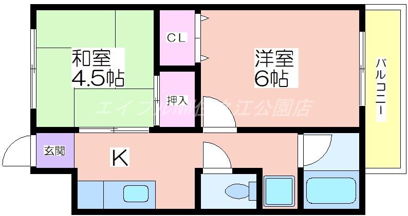 フォルムK(2K/3階)の間取り写真