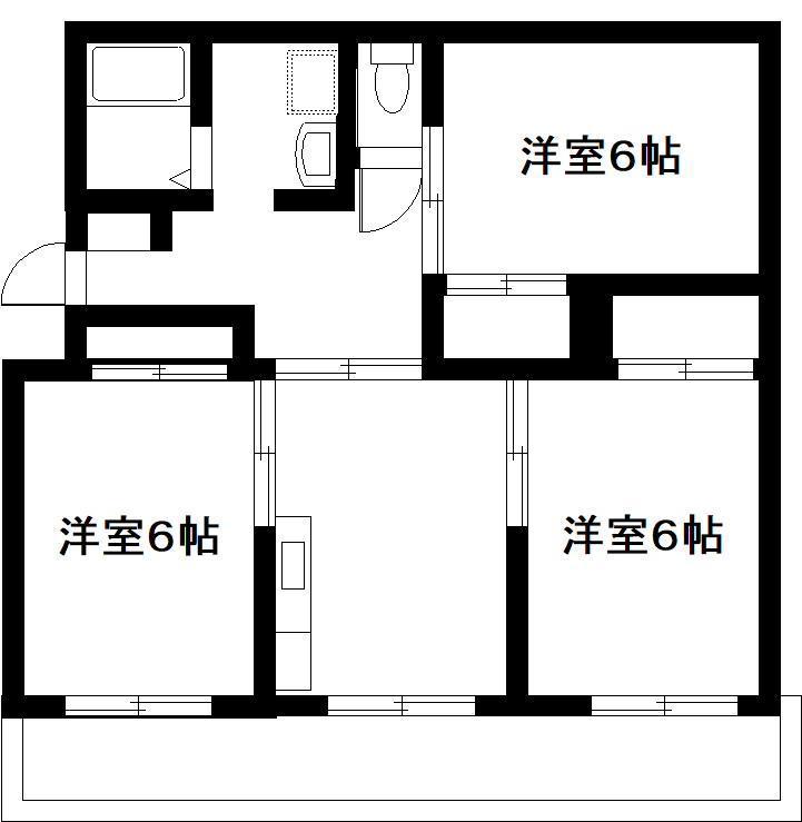 大淀ハイツ(3DK/2階)の間取り写真