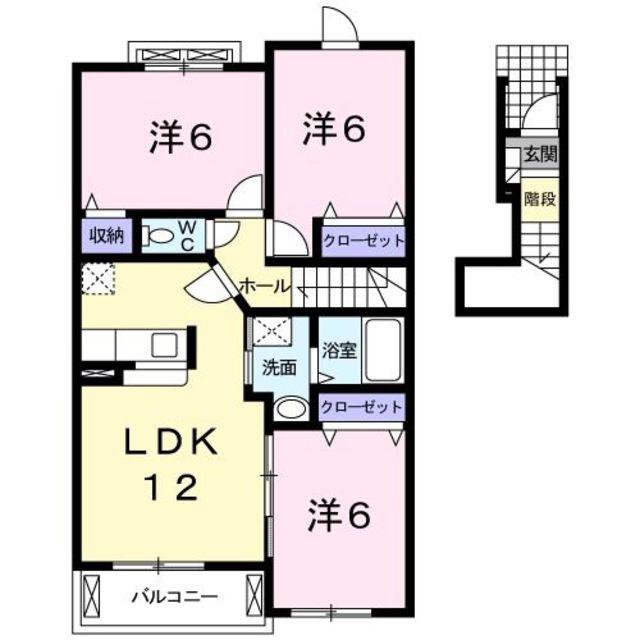 サンリット ヴィラA(3LDK/2階)の間取り写真