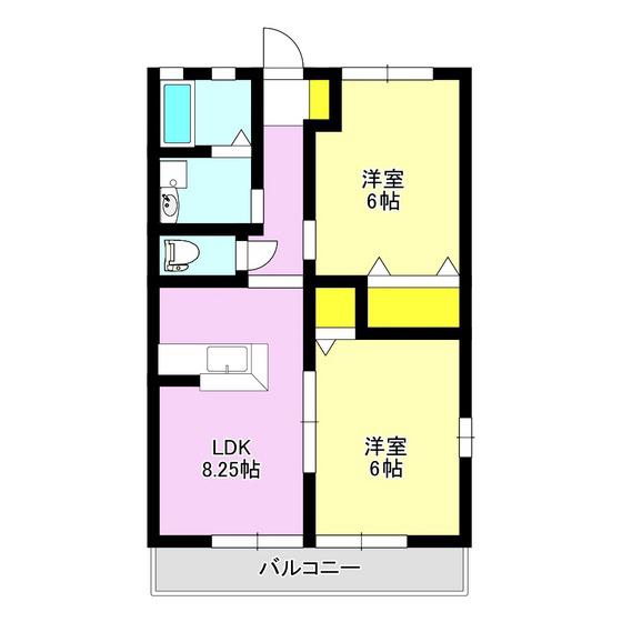 パークハイツII(2LDK/2階)の間取り写真