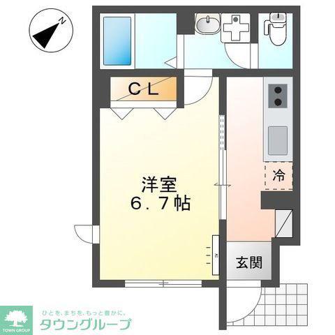 ESPOIR HILLS(1K/1階)の間取り写真
