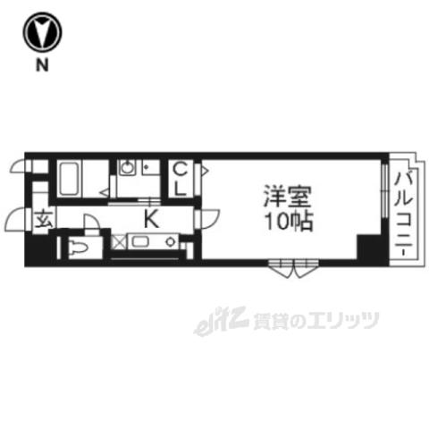 D・マローネ桂(1K/2階)の間取り写真