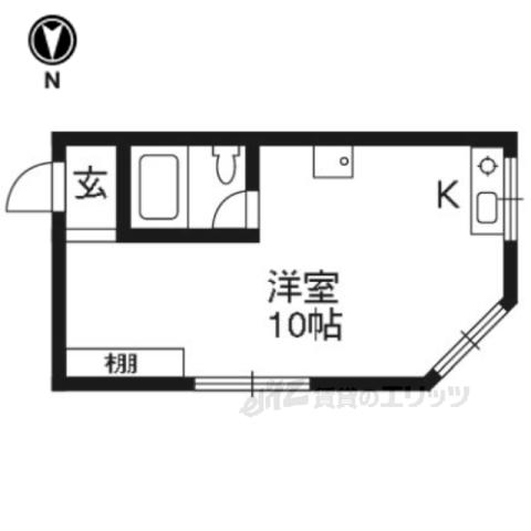 七条ビル(ワンルーム/2階)の間取り写真