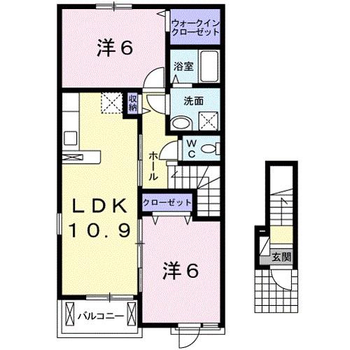 アミティエサード2号館(2LDK/2階)の間取り写真