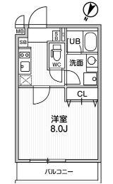 ALTERNA北品川(1K/2階)の間取り写真