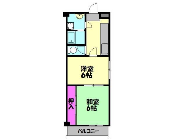 クイーンズコート取石(3DK/1階)の間取り写真