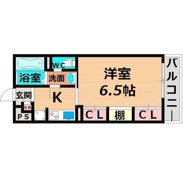 リブリエクセルハート(1K/3階)の間取り写真