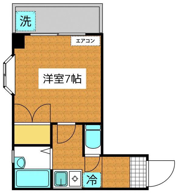 エスポワールエビス(1K/3階)の間取り写真