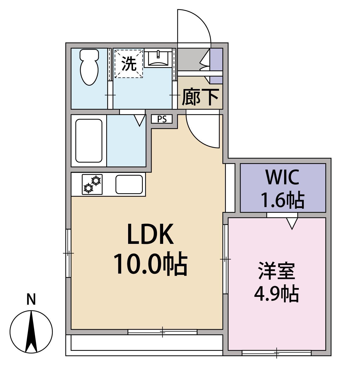 ファミール仲町(1LDK/1階)の間取り写真