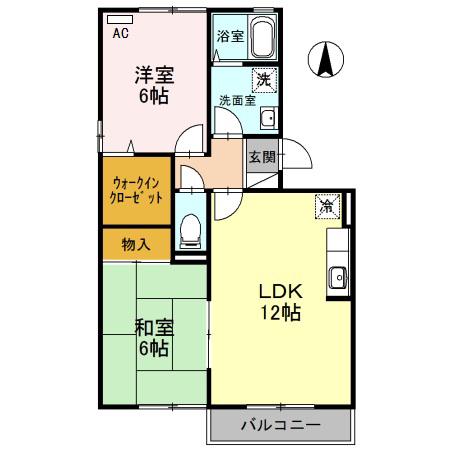 セジュールグラシアス(2LDK/1階)の間取り写真