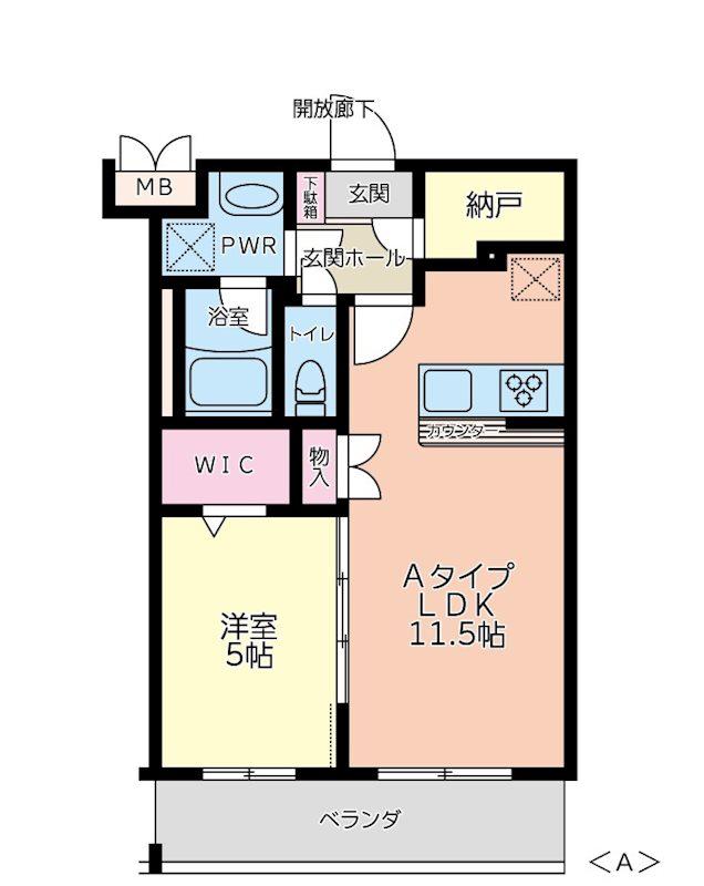 ベル・フルール(1LDK/2階)の間取り写真