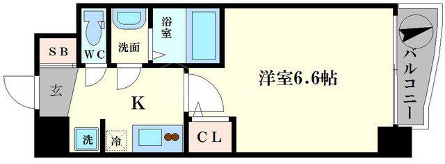 セレニテ谷四(1K/6階)の間取り写真