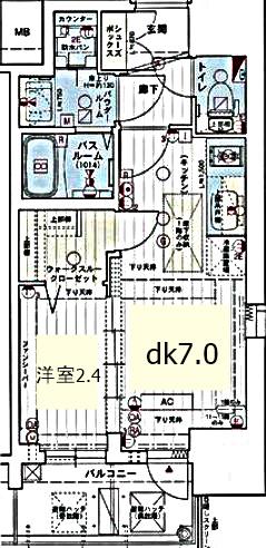 エステムコート名古屋新栄IIアリーナ(1DK/6階)の間取り写真
