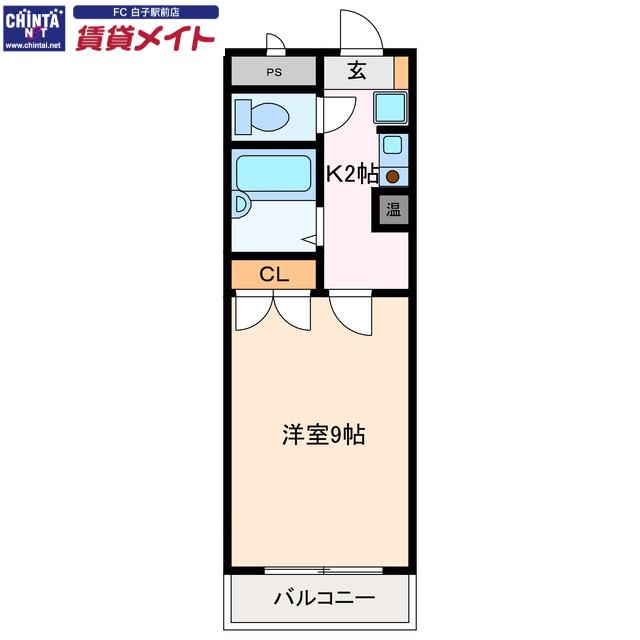 グランドゥールエステート(1K/3階)の間取り写真