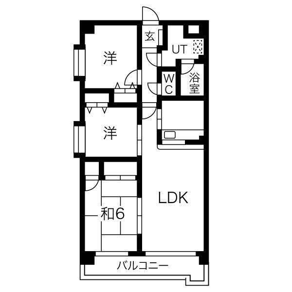 エストワン(3LDK/3階)の間取り写真
