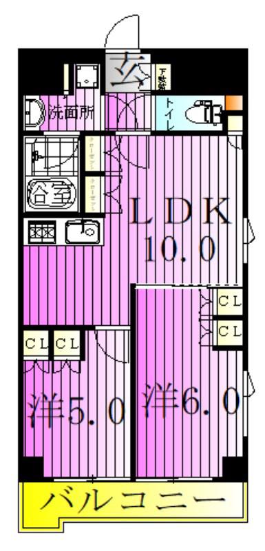 ルーブル五反野弐番館(2LDK/3階)の間取り写真
