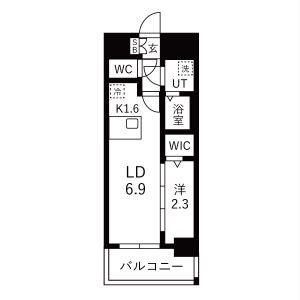 メイクスアート名古屋城西(1LDK/4階)の間取り写真