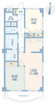 吉川マンション(2LDK/3階)の間取り写真
